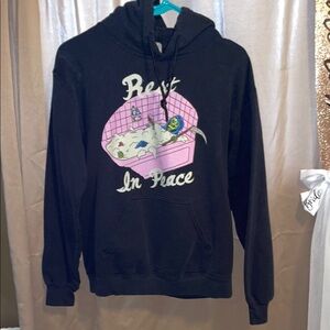 Black Graphic Hoodie with Bathtub Design